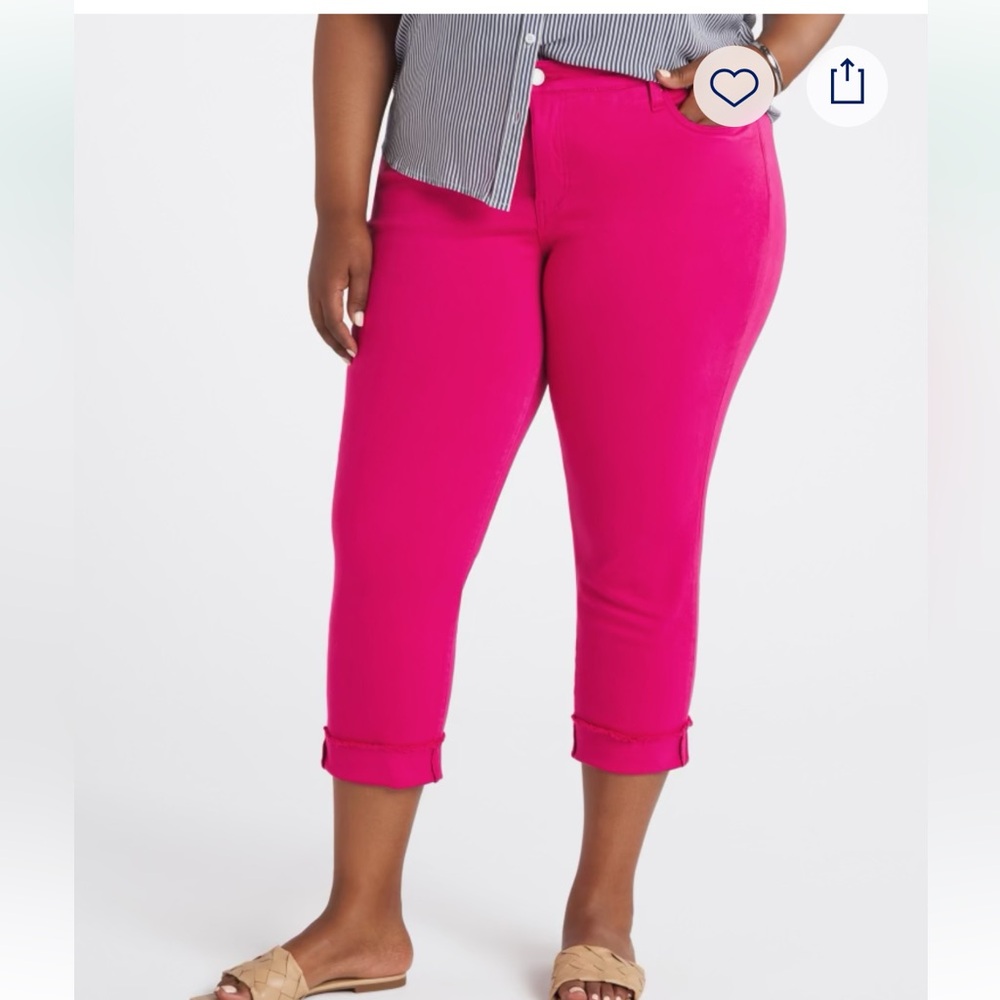 Kit from the Kloth- NWT - Ellen roll cuff straight leg Jean size 20 - Hot Pink!
